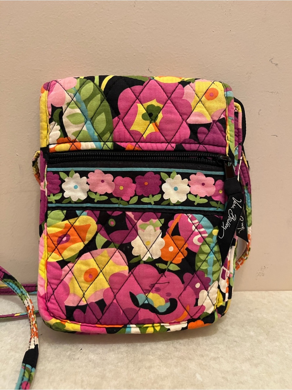 Vera Bradley Pink Multi Quilted Floral Crossbody